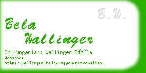 bela wallinger business card